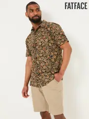 FatFace Washed Black Short Sleeve Authentic Indian Hand Block Print Shirt (AW4663) | $111