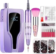 Electric Nail Drill Machine, 35000rpm Professional Drills for Acrylic Nails, Portable Electric File Manicure Tools, Cordless Rechargeable Efile Kit