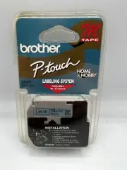 SEALED GENUINE BROTHER P-TOUCH BLUE 12mm 1/2" LABELING SYSTEM TAPE