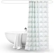 Long Bath Curtain with Shower Curtain for Bathroom Curtains with Hooks PVC Free Mold Mildew Free Polyester Curtain for Bath Tub and Shower Stall Shower Curtain (Size : 180X180cm)