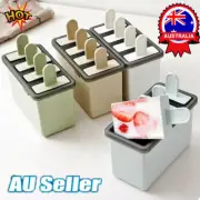 4 cells Mould Frozen Molds Icy Pole Jelly Block Maker Ice Cream Pop Popsicle KC