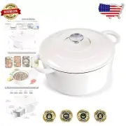 7QT Enameled Cast Iron Dutch Oven - Versatile Cookware for Gourmet Dishes