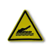 Alligator Warning Sign Patch | Iron-On & Sew-On Patch