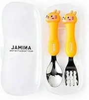 2Pcs Travel Carry Set Children Portable Tableware Toddler Utensils Spoon & Fork Set with Travel Case