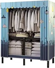 Portable Closet Portable Closet Steel Simple Wardrobe Storage Closet Foldable Clothes Closet for Bedroom Wardrobe 80cm/120cm Wardrobe Closet Spacious