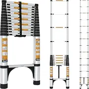 [EQUAL] 18 FT. Aluminium Folding Telescopic Ladder/Portable and Extension Ladder for Home & Outdoor; EN131 Certified - 150kg Weight Capacity (5.5m/14 Step)