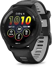Garmin Forerunner 265 Running Smartwatch, Colorful AMOLED Display, Training Metrics and Recovery Insights, Black and Powder Gray, 46 mm