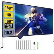 180" Projector Screen 16:9 HD Premium w/ Stand Fixed Frame Movie Theate 4K 1080p