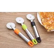 1PC Round Pizza Cutter Stainless Steel Pizza Knife Cutter Pastry Pasta Dough Kitchen Baking Tools KX 263,Black