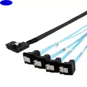 MINI SAS SFF-8087 to 4 Ports SATA 90 Degree High-Speed Server connection cable