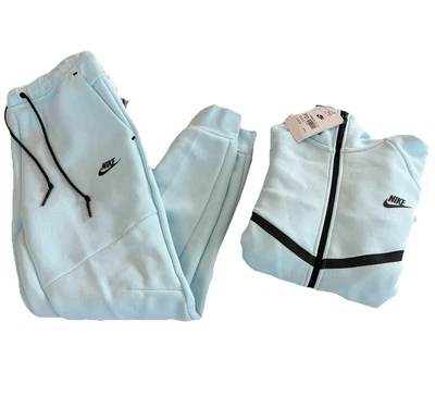 Nike Tech Fleece Tracksuit Glacier Blue Mens Size UK Medium New