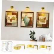Battery Picture Light 3Pack Gold,Wireless Painting Light with Remote,3