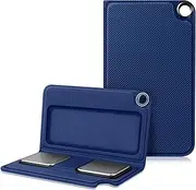Fintie Protective Case for Alivecor Kardia Mobile, Premium PU Leather Carrying Cover with Magnetic Closure and Key Holder for KardiaMobile EKG Heart Monitor, [Not Fit KardiaMobile 6L], Navy