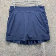 Greg Norman Skirt Women Medium Blue Navy 17" Back Pleat Pull-On Skort Essentials