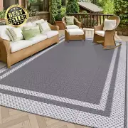 Extra Large Outdoor Rug 150x245cm Waterproof Reversible Camping Porch Mat