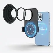 JJC Magnetic Phone 49mm Lens Filter Kit Mount for iPhone 15 Pro Max, iPhone 14 Pro Max, iPhone 13 Pro Max, Phone Filter Clip Clamp with 1/4-20”for Tripod, Cold Shoe Mount, External Filter Adapter