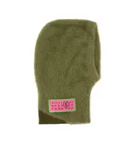 Numbers-motif textured balaclava S Green