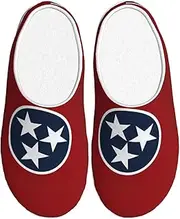 [EdWal] Tennessee state flag print Winter Warm Slippers Indoor Anti-skid Plush Slippers Relaxing at Home for Women Men