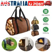 Firewood Log Carrier Bag Canvas Durable Fireplace Wood Tote Bag Outdoor Camping