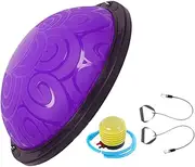 Balance Ball Half Exercise Ball with Resistant Band, Anti Slip, Flexibility Sport Balance Ball Core Ball for Pilates