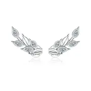 Geometry Stud Shining Wheat Ears Earrings for Women Silver plating Ear Pins Jewelry