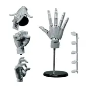 Hand Model 1:1 Articulated Mannequin Hand Moveable Joint+Base DIY PVC ABS Hand Model for Drawing,Painting,Sketching B Gray