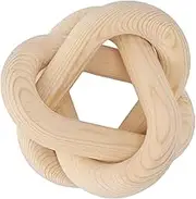 ANKROYU Decorative Wood Chain Link Rustic Farmhouse Modern Home Decor Elegant Wooden Chain Link Decorations for Living Room Coffee Shop Pine Wood 14.5x14.5cm (Wood Color)