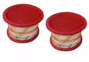 KSM Eco-Friendly Cane Bar Bamboo FootStool for Outdoor-Indoor RED Color 2 Piece