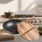 Wok Pan Flat Bottom Wok Manual Forging Iron Pan 32cm Nonstick Pots Stir Fry Pan
