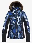 Roxy Jet Ski Premium Mazarine Blue Leaves PRR2 Women's Snow Jacket NEW XS