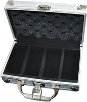 Ｓｉｍｈｏａ Poker Chip Case Chip Organizer Holder Solid with Lock Practical Carrying Case Storage Container Collect Box for Players Women