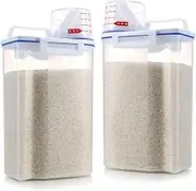 Rice Storage Drum with Airtight Design - 2KG Food Container with Measuring Cup Lid for Rice & Grains, Kitchen Storage Solutions