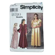 Simplicity Sewing Pattern 9078 Dress Vest Renaissance Medieval Girls 7-10