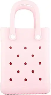 [Yuxier] EVA Waterproof Mini Beach Tote, Bitty Rubber Travel Bags Sandproof X Small Size Handbag for Sports Gym Travel Market Outdoor