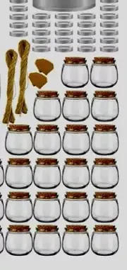 20 Pack Empty Candle Jars for Making, 7oz Small Glass with Cork and PE lids diy
