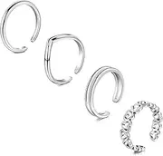 Briana Williams 4pcs Toe Ring Stainless Steel Silver Gold Adjustable Open Rings