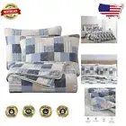 Stylish Lightweight King Quilt Set - Floral Patchwork Cotton Bedspread, 3 Pieces