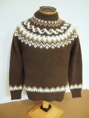 Ralph Lauren Purple Label Cashmere Blend Yoke Pattern Sweater NWT M $1695 Brown