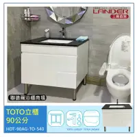 在飛比找momo購物網優惠-【TOTO】浴櫃組90公分-TOTO-LW540E下嵌盆黑金