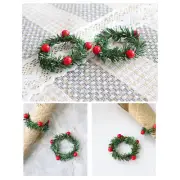 10×Christmas Napkin Rings Handicraft Pine Cones Napkin Holder Wooden Napkin Ring