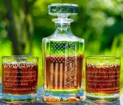 YJGS Whiskey Decanter Set -750ml 750ML Decanter+2GLASS