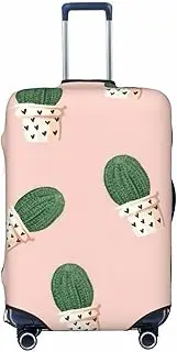[CADREWY] Cactus Print Travel Suitcase Cover Luggage Protector with Elastic Anti Scratch for Carry On, Black, Medium