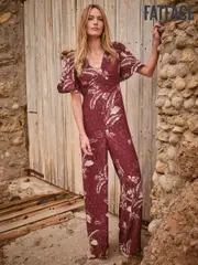 FatFace Azalea Claret Floral Print Jumpsuit (AL1853) | $205
