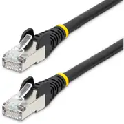 StarTech.com 7.5m CAT6a Ethernet Cable, Black Low Smoke Zero Halogen (LSZH) 10 GbE 100W PoE S/FTP Snagless RJ-45 Network Patch C