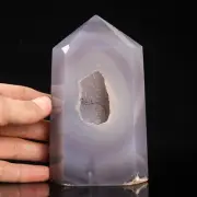 710g128mm Druzy Agate Geode Tower Point Natural Crystal Polished Quartz Healing