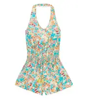 [Poupette St Barth Kids] Poupette St Barth Kids Beth floral playsuit Y 10 green