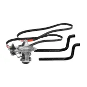 Gates Thermostat + Heater Hose + Drive Belt Kit for Mazda 323 BA1 1.8L with A/C
