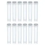 10mL Plastic Test Tubes, 12 Pack Frozen Container Storage Clear Screw Cap, Clear