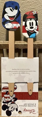 Patriotic Mickey Mouse & Minnie Mouse Spatula Set Of 2, Silicone Spatulas