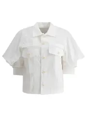 [Sacai] Sacai-Cotton Shirt Shirts Bianco-Donna 2